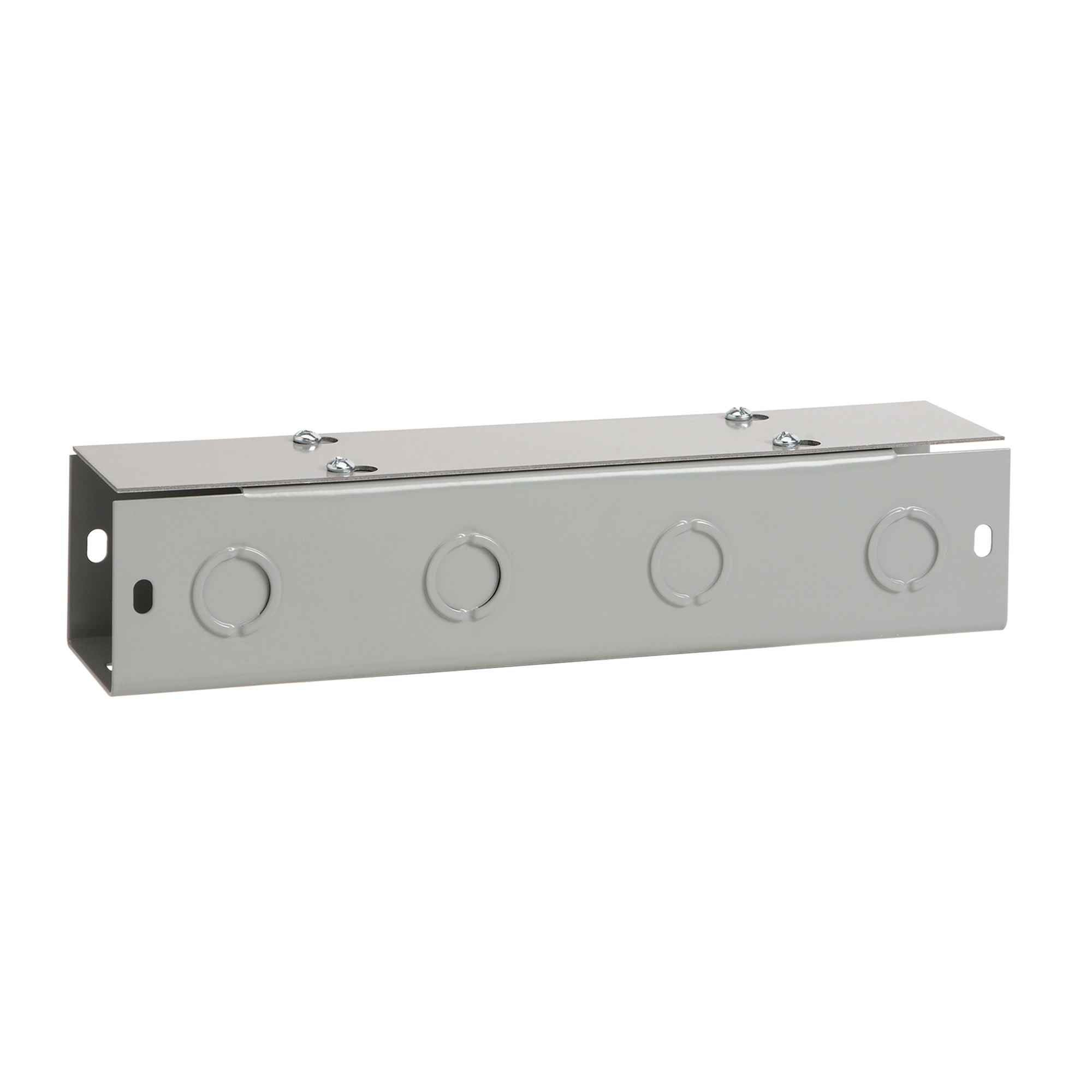 Straight Section Lay-in Flat-Cover Type 1 with KOs, 8x8x24, Gray, Steel