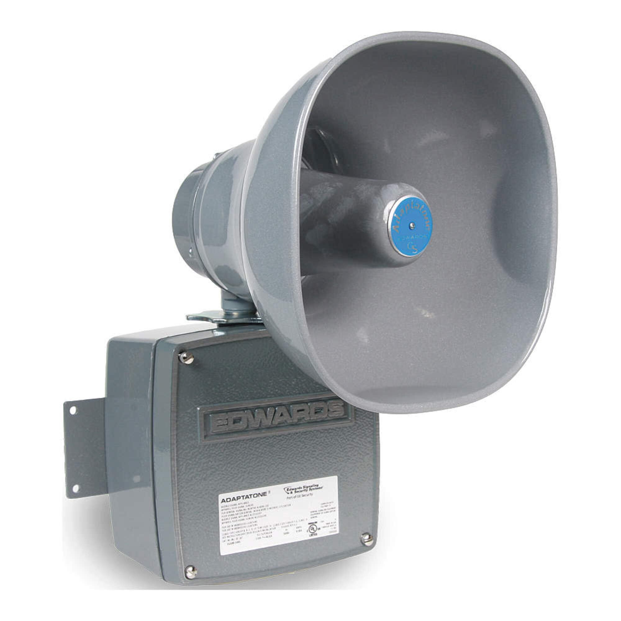 Electronic Audible Multi-Tone Selectable Signal, 120/110 db, Heavy Duty, Four Input/Output, 24V DC, Gray