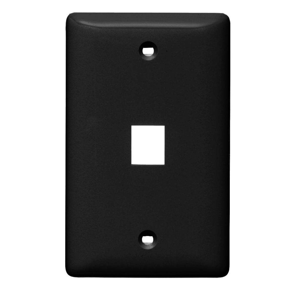 Plate, Wall, Label-Less, 1-Gang, 1- Port, Black