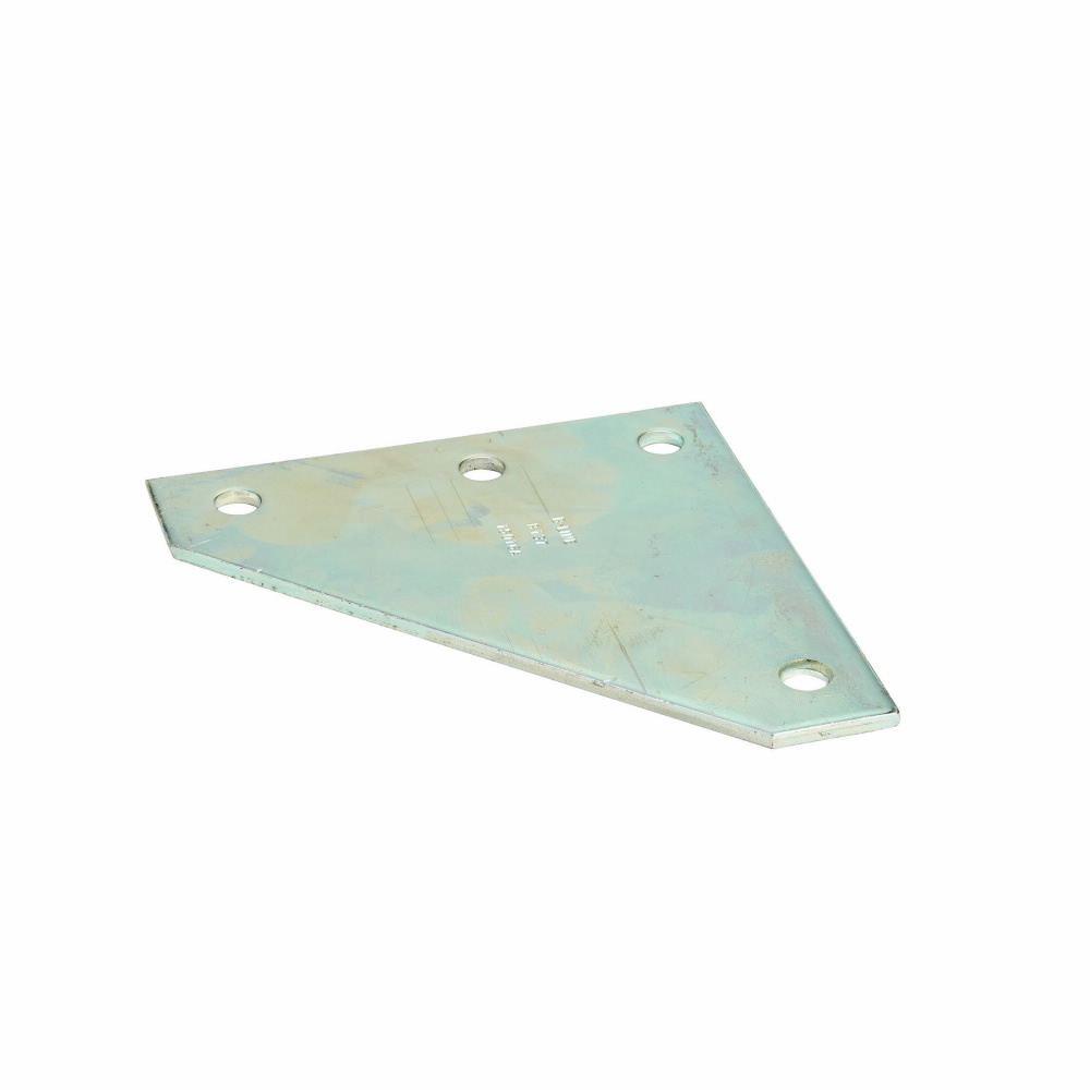Eaton B-Line series corner plate, 7.62" H x 7.62" L x 1.62" W, Steel, Electro-plated, 1/4" Gauge