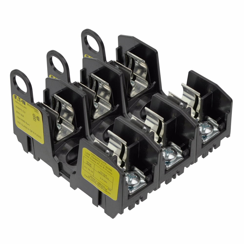 Eaton Bussmann series HM modular fuse block, 250V, 0-30A, PR, Three-pole