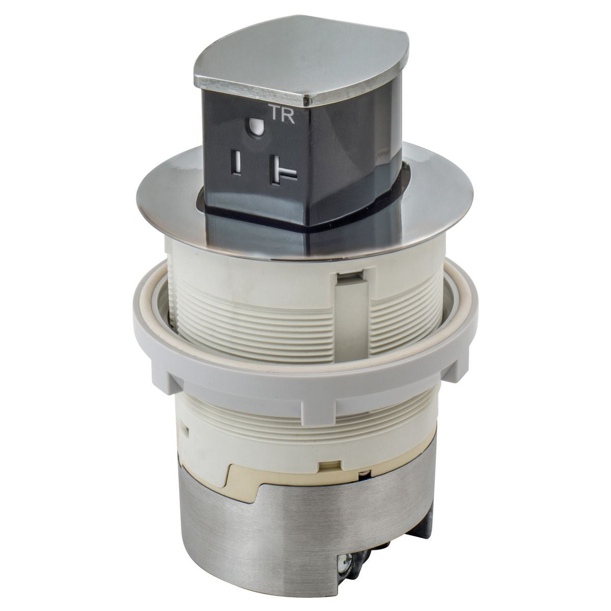 20A Kitchen Counter Receptacle, Flush Mount, Nickel