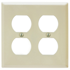Hubbell Wiring Device Kellems, Wallplates and Boxes, Metallic Plates, 2-Gang, 2) Duplex Opening, Standard Size, Almond Painted Steel