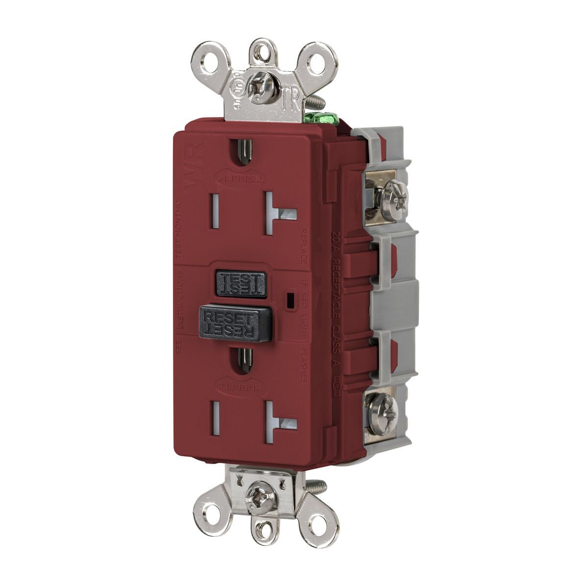 20A, 125V Industrial Grade, Tamper-Resistant, Weather-Resistant, Ground Fault Receptacle.