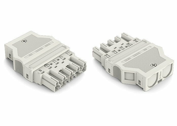 Plug; with strain relief housing; 5-pole; Cod. A; 4,00 mm; white
