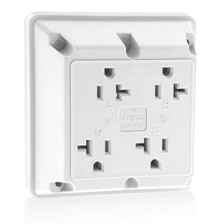 20 Amp, 125 Volt, Industrial Series Extra Heavy Duty Grade, 4-In-1 Receptacle, Straight Blade, Grounding, White