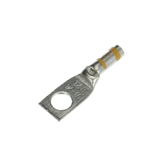 Copper One-Hole Lug, Standard Barrel, Peep Hole, Max 35KV, Wire Size #14-10 AWG, 1/4 Inch Bolt Size, Tin Plated,  ERG2002 N/A