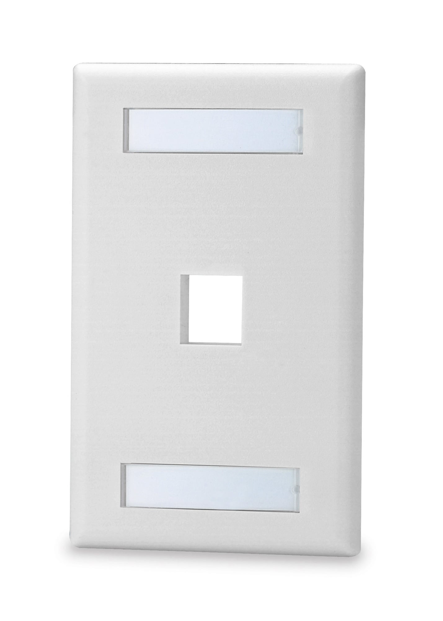 1-Port Single Gang Keystone Faceplate w/ Labeling, White
