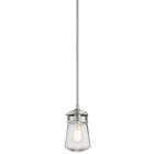 The Lyndon(TM) 9.5in; 1 light pendant features a classic look with its Brushed Aluminum finish and clear seeded glass. The Lyndon pendant works in several aesthetic environments, including transitional and nautical.