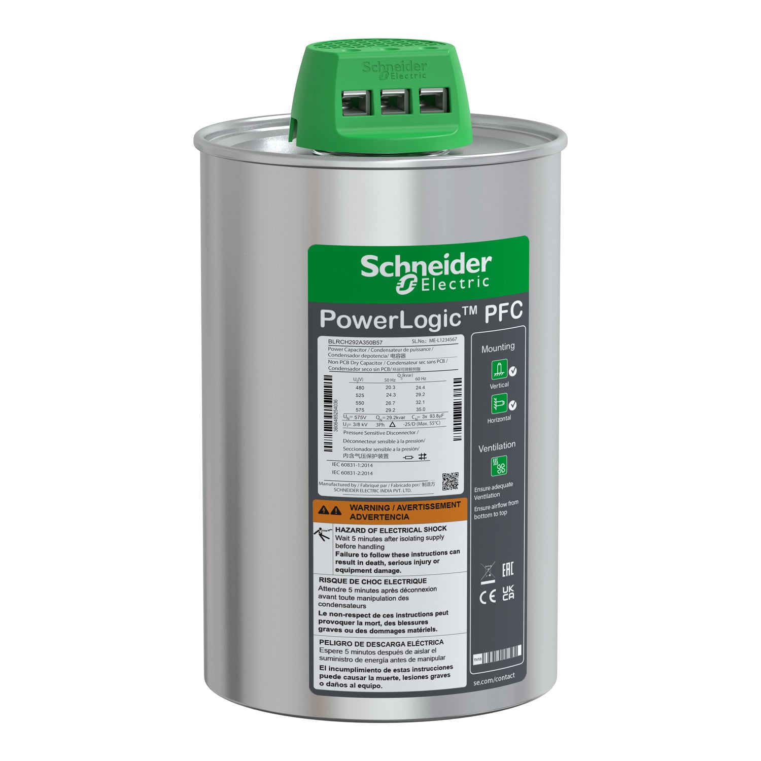 heavy duty PowerLogic PFC Capacitor, 29.2/35 kvar - 575 V - 50/60Hz