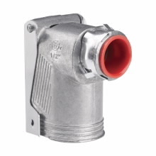 Eaton Crouse-Hinds series Quick-Lok Pro connector, AC/MC and FMC, 90 angle, Zinc die cast, 1/2"