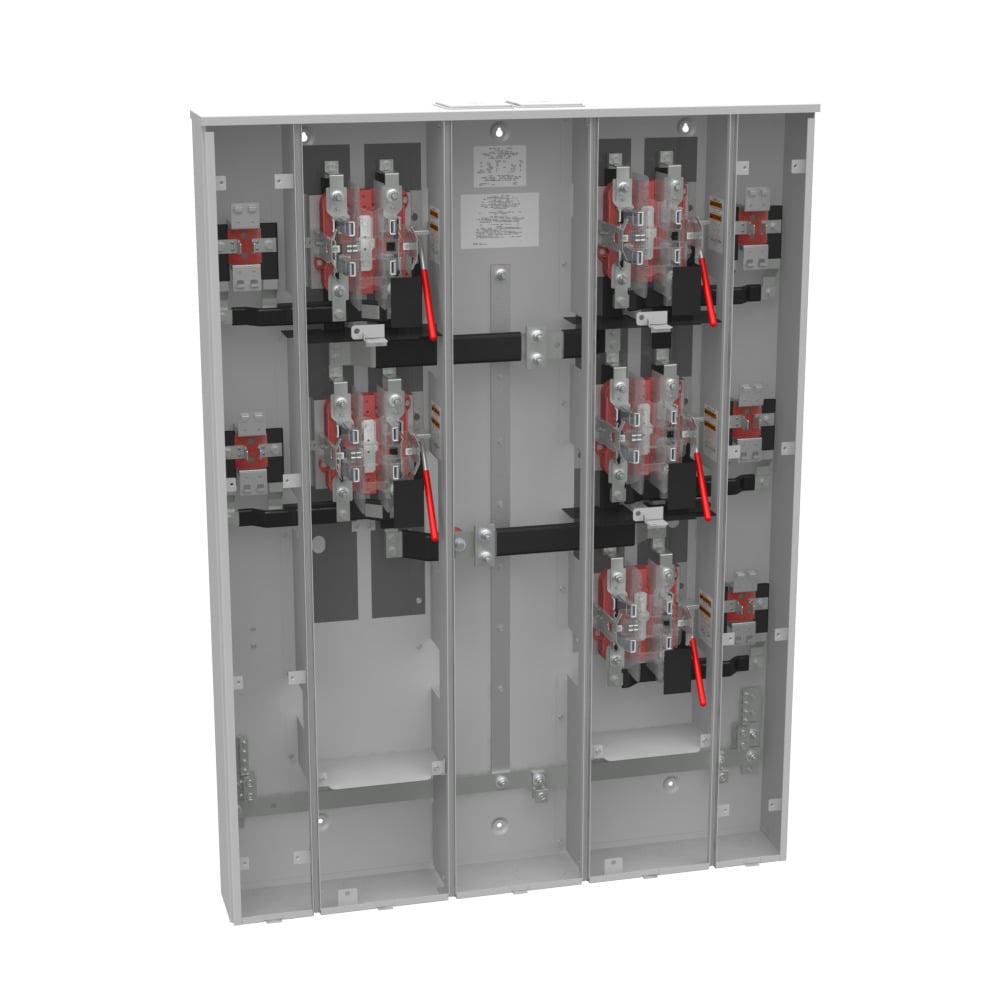 U4375-XT-5T9 5 Term, Ringless, 2 Large Closing Plate, Lever Bypass, 5 Position 5-200 Amp, Main Breaker Provision, 5th Term 9 Oclock Position