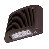 EOF Series Bronze Outdoor LED Full Cutoff Emergency Wall Pack with Photocell, Self-Diagnostic, and Cold Weather Kit, 5000K