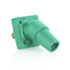 16 Series Taper Nose, Female, Panel Receptacle, Cam-Type, Threaded Stud Termination, 45-Degree, Green