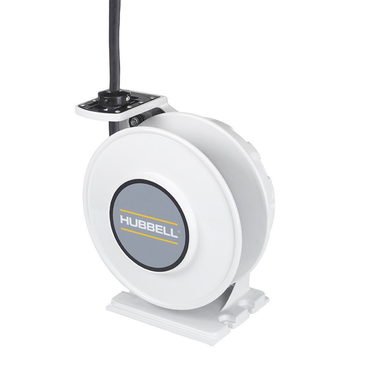 White Industrial Reel, UL Type 1, 25 Ft, #10/4 SJO, 30 A, 250 VAC