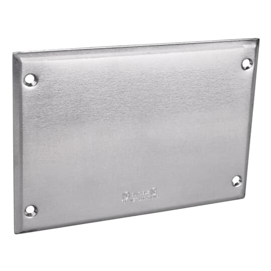 Three Gang Weatherproof Receptacle Cover, Silver, Blank, Device Mount