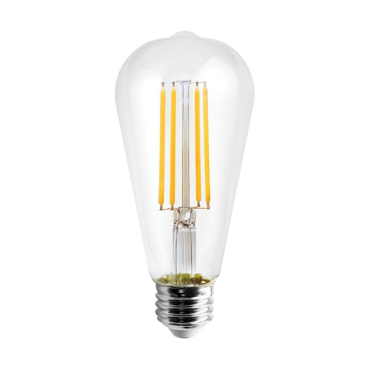 8 Watt ST19 LED Lamp - Clear Medium Base 3000K 800 Lumens 120 Volts