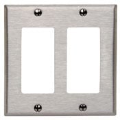 2-Gang Decora/GFCI Device Decora Wallplate, Device Mount, Stainless Steel