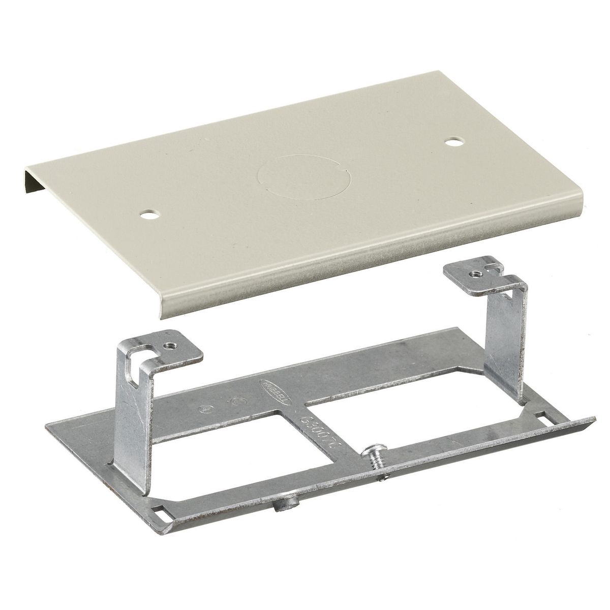 Hubbell Wiring Device Kellems, Metal Raceway, HBL3000 Series, RacewayPlate, .50" KO, Gray