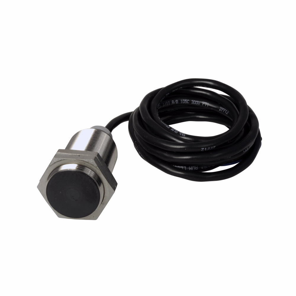 Eaton E57 Premium+ Series Short Body Tubular Inductive Proximity Sensor Enclosure, 1.18 dia, dist. 10 mm, 2-Wire AC/DC, NO, 250 mA at 40-240Vac/20-250Vdc, 6.6 Ft. (2m) Cable, 40?250 Vac/20?250 Vdc input, Short circuit protected