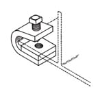 Eaton B-Line series beam clamps, 7.25" H x 1.5" L x 0.75" W, Steel, 300 Lbs load cap, 0.25" beam/flange width
