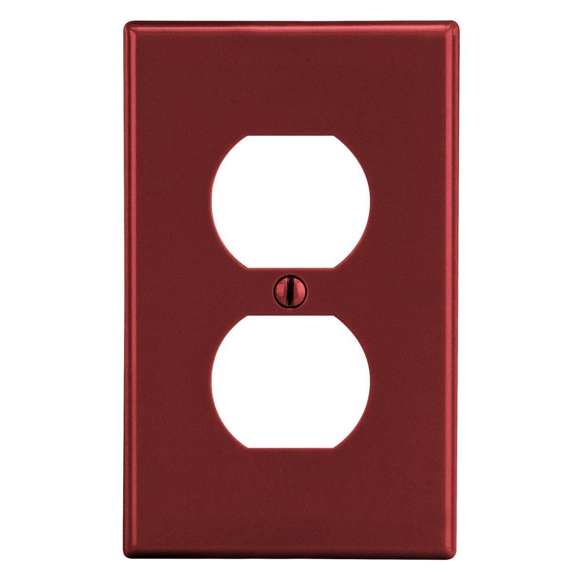 Wallplate, Mid-Size 1-Gang, 1) Duplex, Red