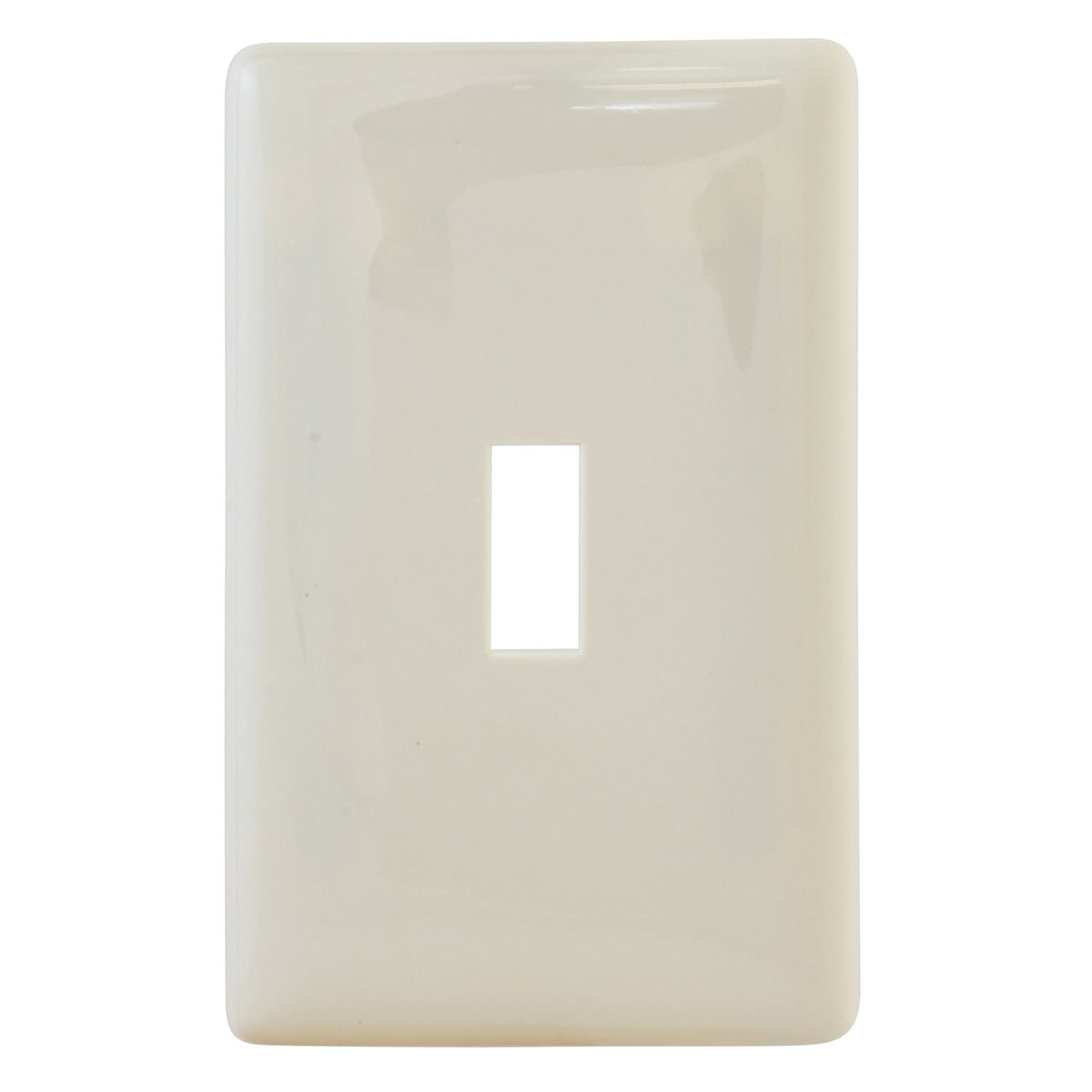 Wallplates and Box Covers, Wallplates, Thermoplastic, 1-Gang, Snap-On, 1) Toggle Opening, Light Almond