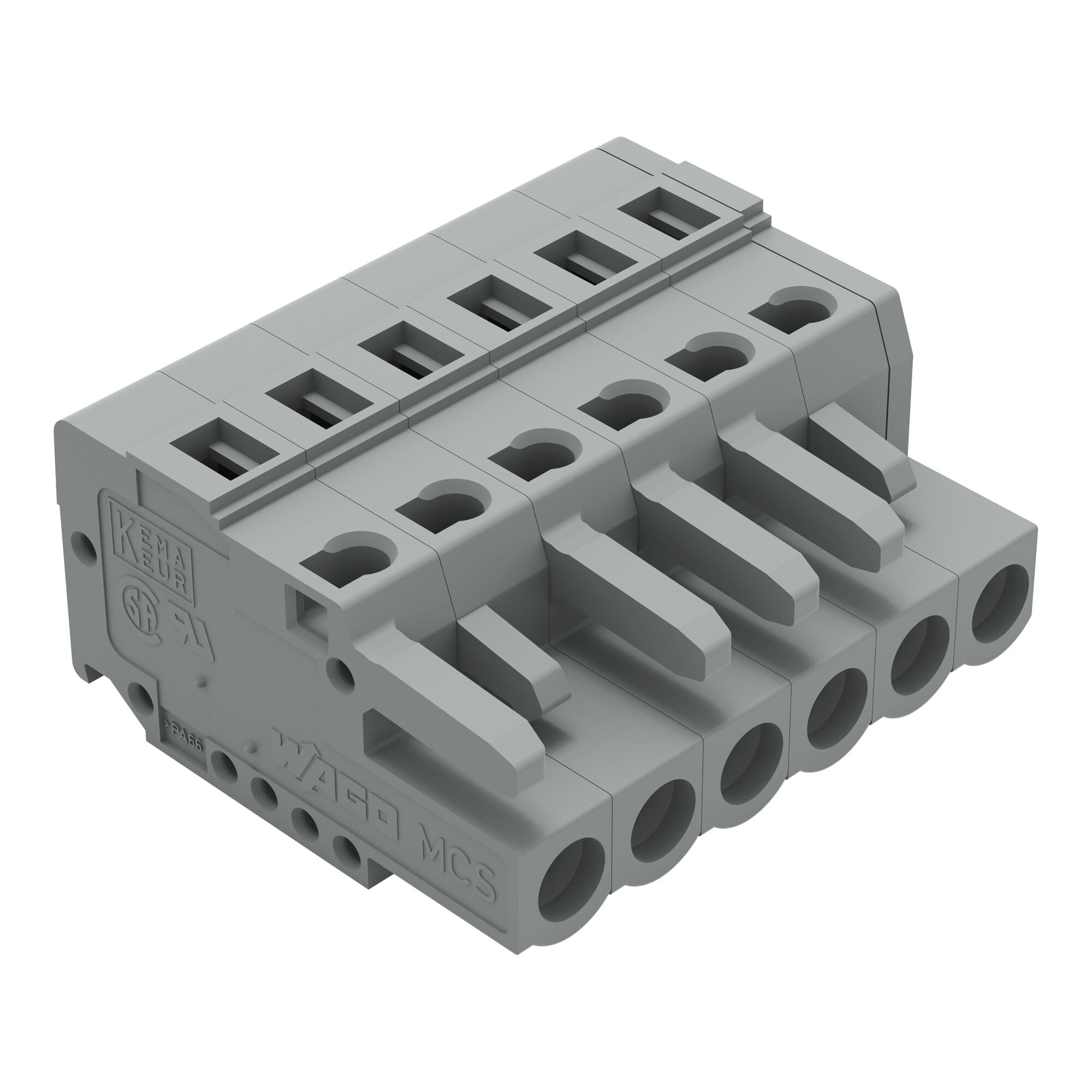 1-conductor female connector; CAGE CLAMP; 2.5 mm; Pin spacing 5 mm; 6-pole; 2,50 mm; gray