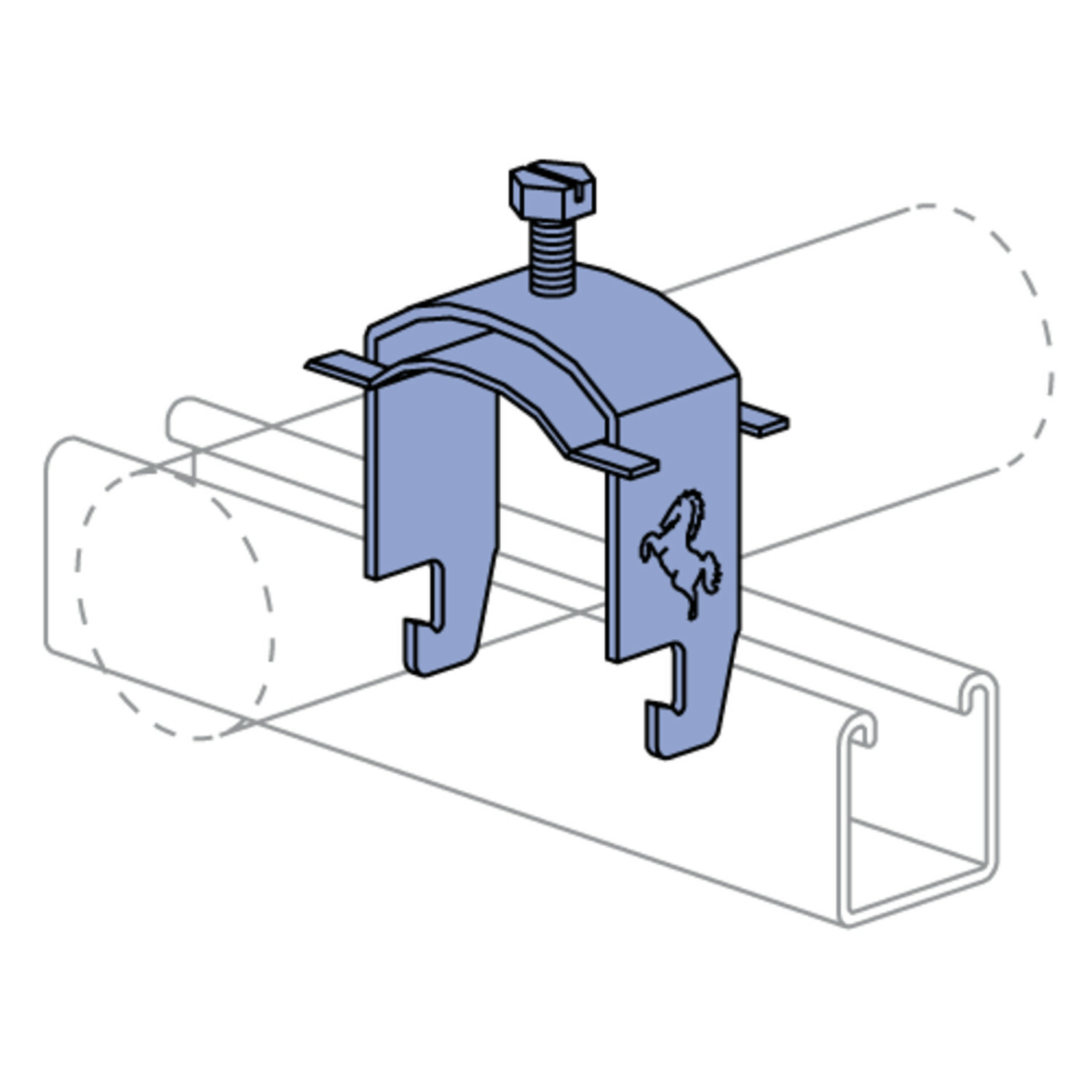 UNISTRUT MUSTANG CLAMP, 1/2", 1.38"x 2.88"x 1.875", EG Crescent