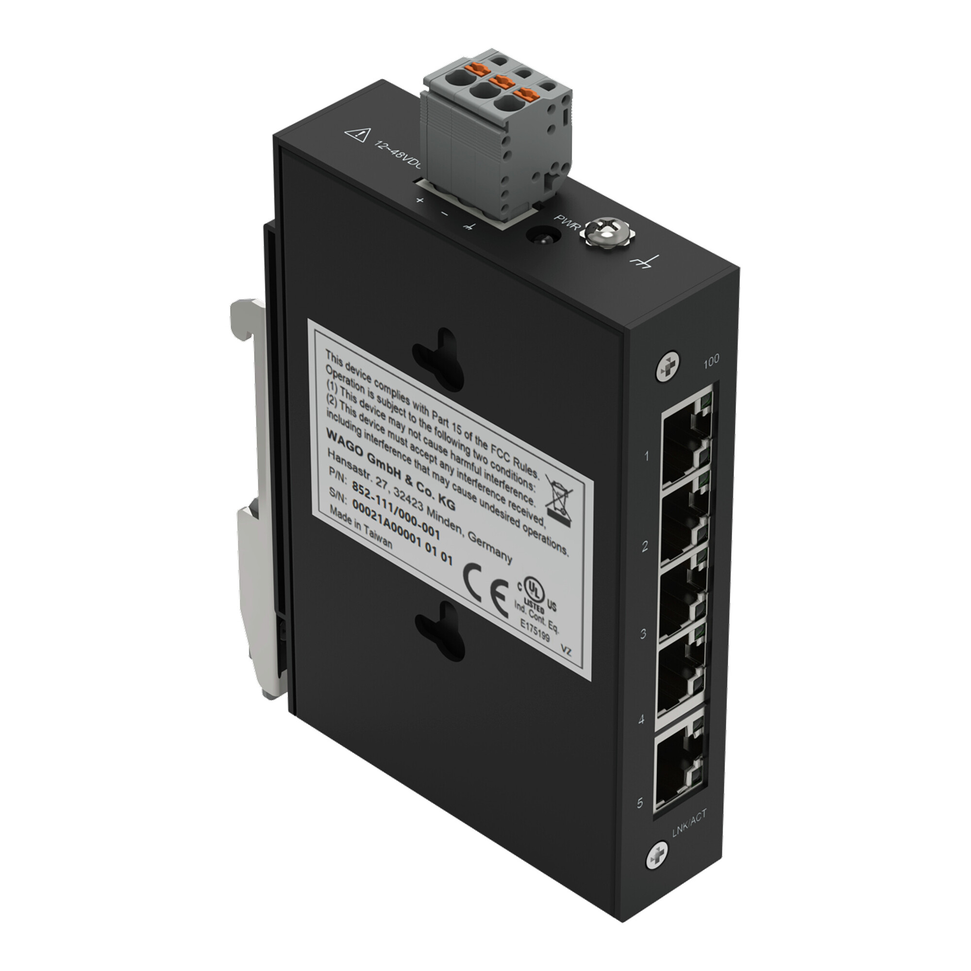 Industrial-ECO-Switch; 5-port 100Base-TX; black
