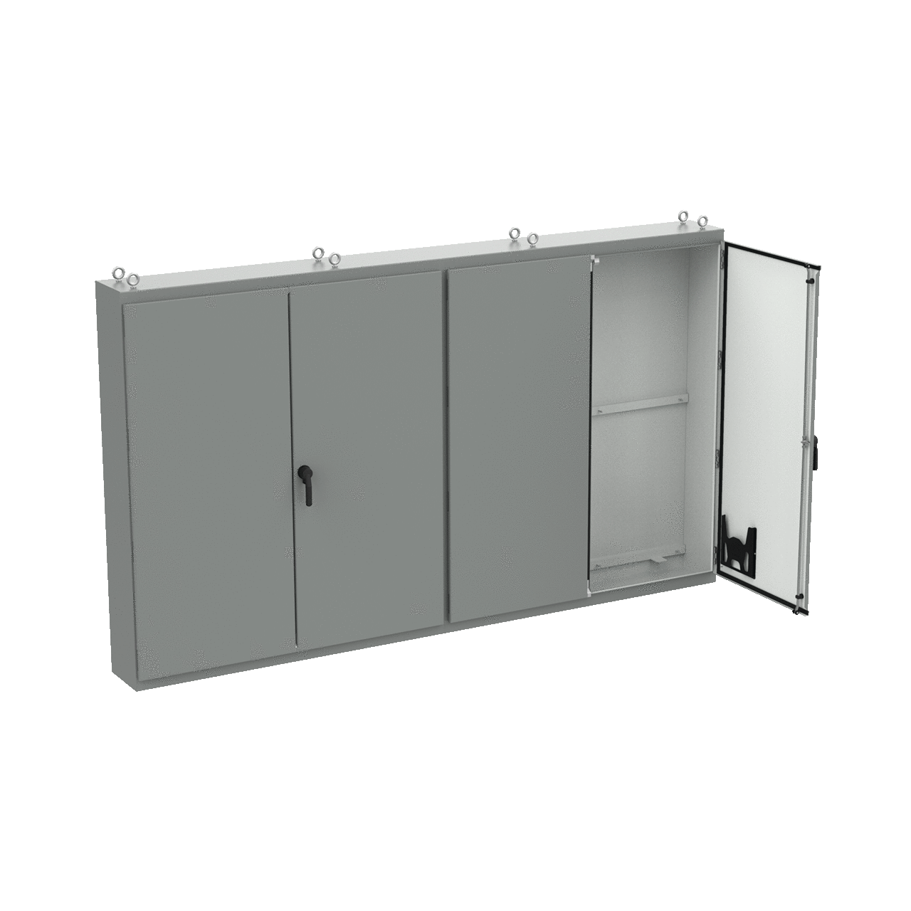 Free-Stand Multi-Door Type 12 LP White Inside 4Dr, 86.12x149.19x20.12, Gray, Steel