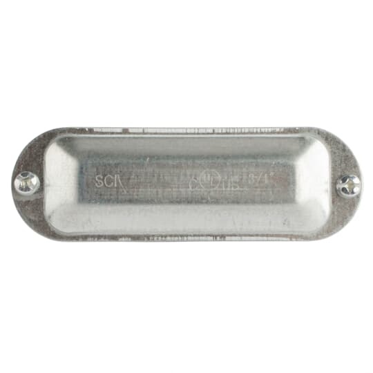 Series 35 3/4 Inch Conduit Body Cover, Stamped Steel Zinc Plated, Supplied with Stainless Steel Stamped Steel Screws, Raised Dome Cover Affords Additional Wiring Room