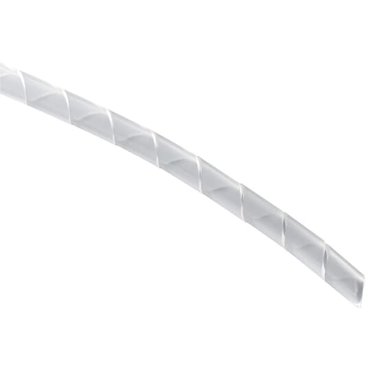 Forward Cut Spiral Wrap, Natural Polyethylene for Temperatures up to 50 Degrees Celsius (122 F), Outside Diameter of 25.4mm (1.0 Inches), Pitch of 28.19mm (1.11 Inches), Nominal Wall Thickness of 1.78mm (0.07 Inches), 30.48m Reel (100 Feet)