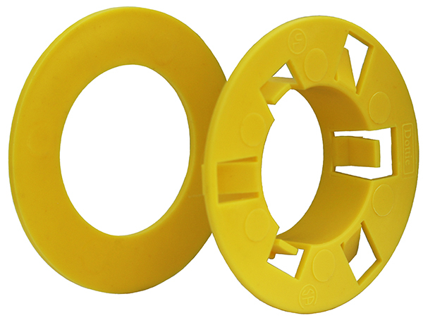 Universal Plastic Stud Bushing, 3/8 in. Size, Yellow, Non-Conductive Polypropylene construction, 24 to 12 AWG cable size