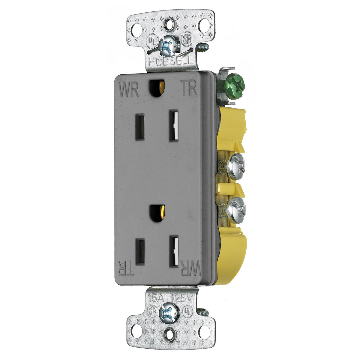 TradeSelect, Straight Blade, Decorator Duplex Receptacle, Weather and Tamper Resistant, 15A 125V, 2-Pole 3-Wire Grounding, 5-15R, Brown