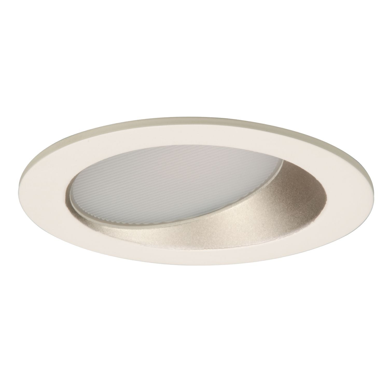 3.25" aperture conical lens wall wash, self-flanged, semi-specular clear reflector and white flange