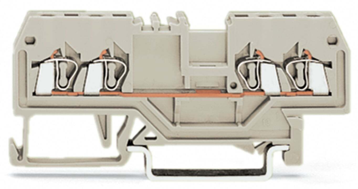 4-conductor through terminal block; 1.5 mm; suitable for Ex e II applications; center marking; for DIN-rail 35 x 15 and 35 x 7.5; CAGE CLAMP; 1,50 mm; light gray