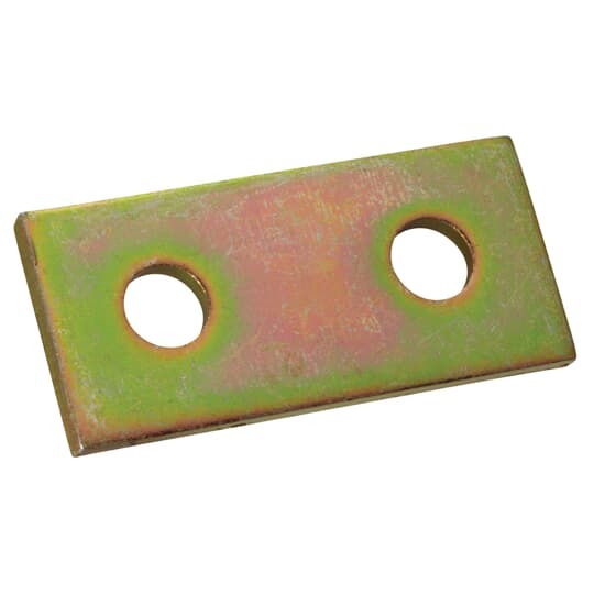 Plate, Two Hole Splice, Length 3-1/2 Inch, Width 1-5/8 Inch, Hole Diameter 9/16 Inch, Steel