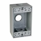 1-Gang 3 Hole 3/4 in. Outlet Box - Silver