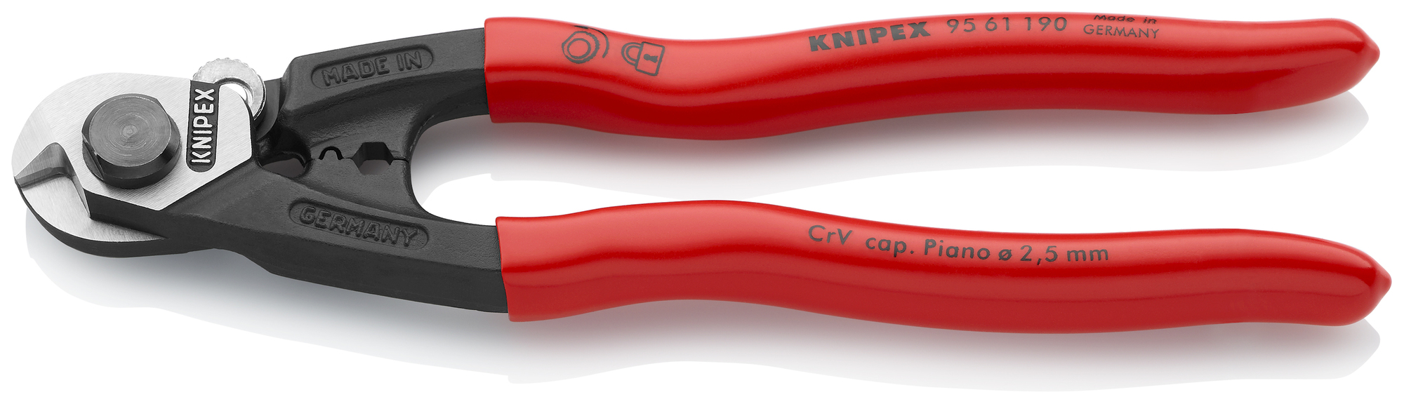 Wire Rope Shears, 7 1/2 in., Plastic Coating, Bulk