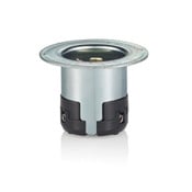 50-Amp, 250 Volt DC/600 Volt AC, Industrial Grade, Black and White Locking Flanged Inlet, Grounding, Gray Metal
