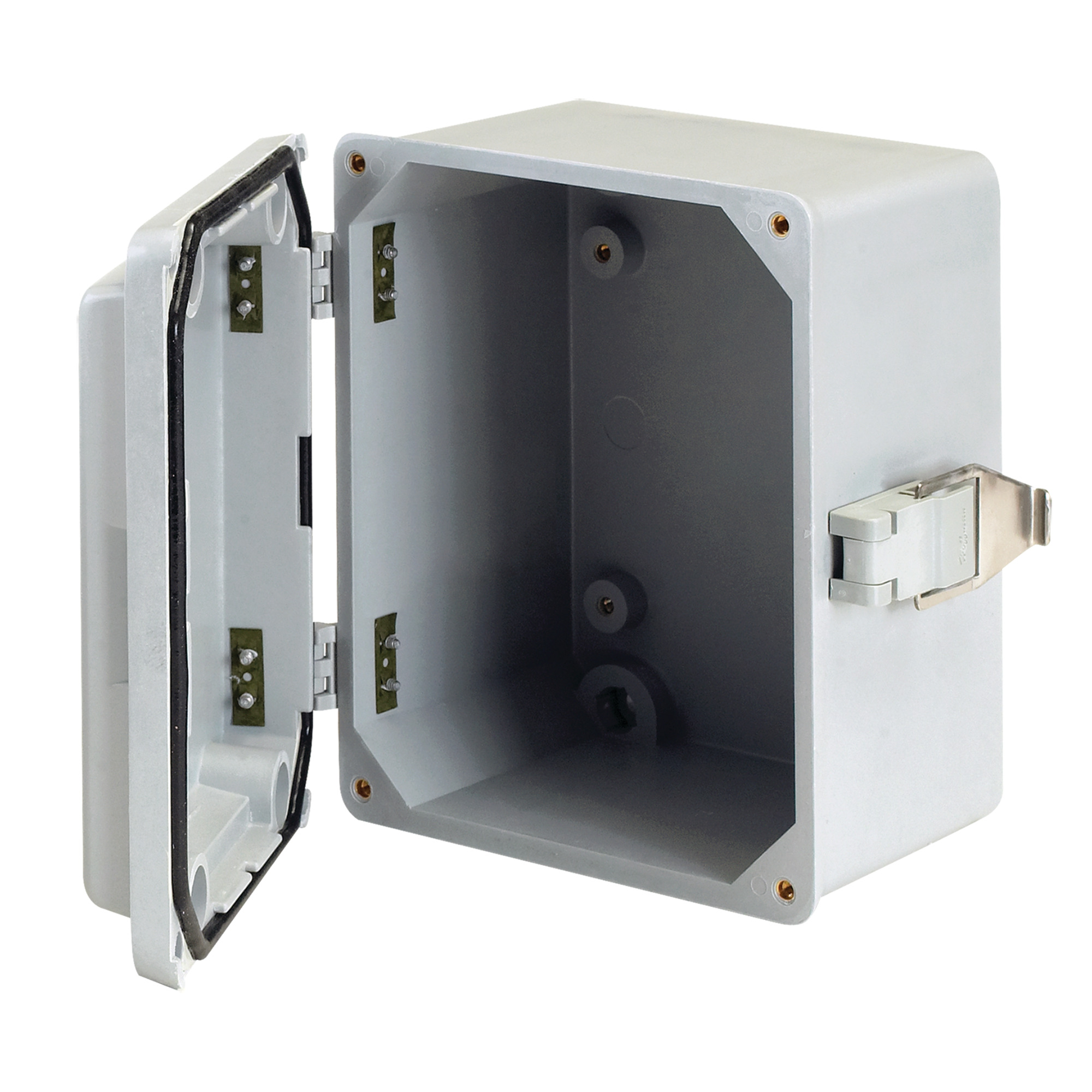 Screw Cover Quick-Release Latch Type 4X, 17.50x14.00x8.70, Gray, Fiberglass