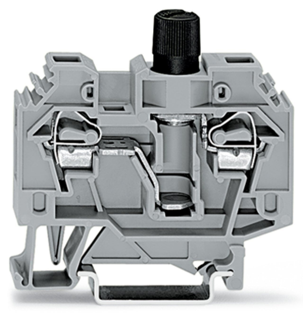 2-conductor fuse terminal block; for glass cartridge fuse " x 1"; without blown fuse indication; for DIN-rail 35 x 15 and 35 x 7.5; 6 mm; CAGE CLAMP; 6,00 mm; gray
