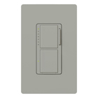 Maestro Incandescent/Halogen Dimmer and Switch, Single-pole, 120V/300W dimmer, 2.5A switch in gray