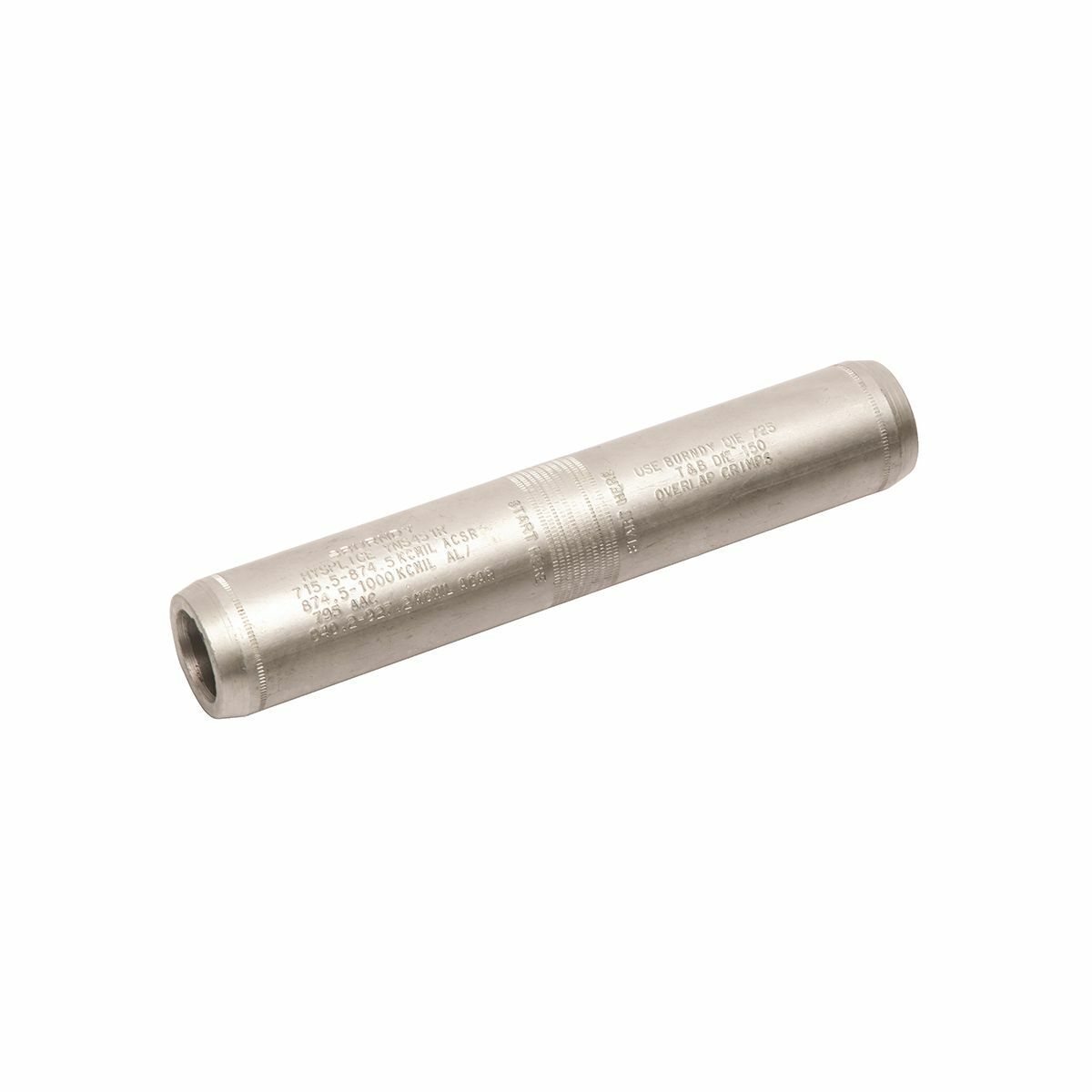 Al Tube Jumper Loop Sleeve, 840.2-927.2 kcmil(ACAR), 795-1000 kcmil(Al), 715.5-874.5 kcmil(ACSR), 10.04" L, For ACSR Cond.