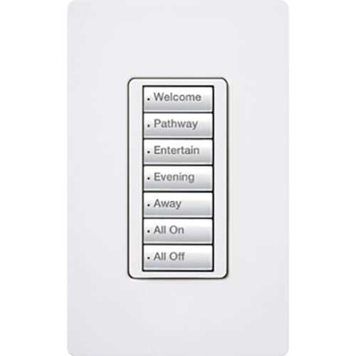 Lutron RadioRA 2 seeTouch Wall Mount Designer Keypad, 7 Button Keypad - White