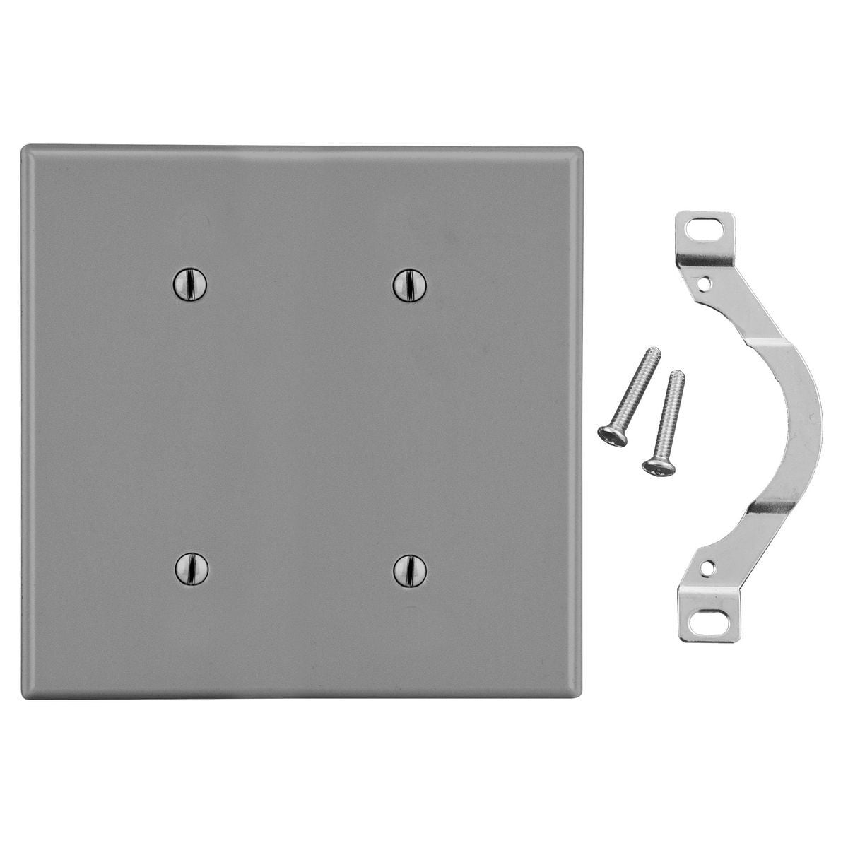 Wallplate, 2-Gang, 2 Strap  Mount Blank, Gray
