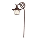 COTSWOLD PATH AND SPREAD LIGHT - Lantern style path light with an old world, curvy cap. Available with garden gnome (15440AGZ) or without, as shown here. A curly stem adds unique charm to a popular traditional look.
