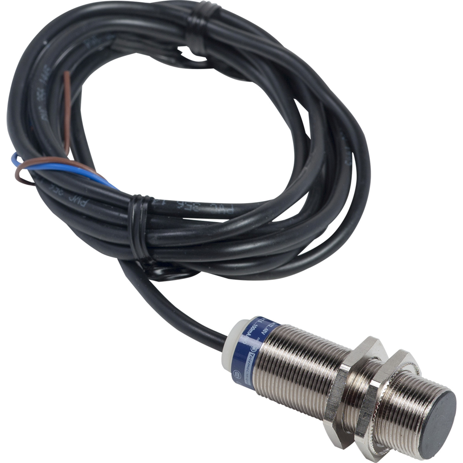 Inductive proximity sensors XS, inductive sensor XS5 M18, L56mm, brass, Sn5mm, 12..48VDC, cable 2m