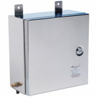 Eaton Crouse-Hinds series Ex-CELL enclosure, 16"x 14" x 8", 316L stainless steel, 3 gland plates, Vertical lugs